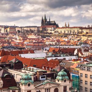 Preview wallpaper buildings, towers, architecture, roofs, tiles, city