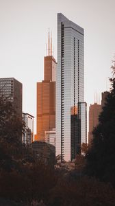 Preview wallpaper buildings, towers, skyscrapers, architecture, trees