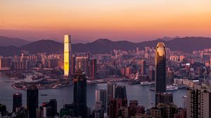 Preview wallpaper buildings, towers, skyscrapers, bay, city