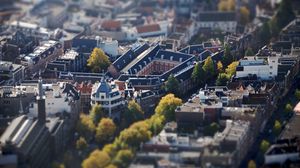 Preview wallpaper buildings, trees, aerial view, architecture