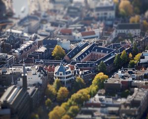 Preview wallpaper buildings, trees, aerial view, architecture