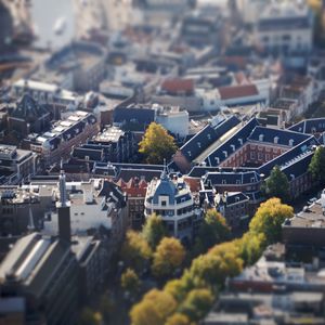 Preview wallpaper buildings, trees, aerial view, architecture