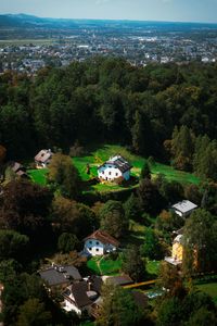 Preview wallpaper buildings, trees, houses, city, height, salzburg, austria