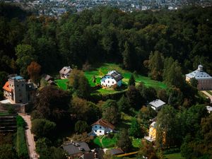 Preview wallpaper buildings, trees, houses, city, height, salzburg, austria