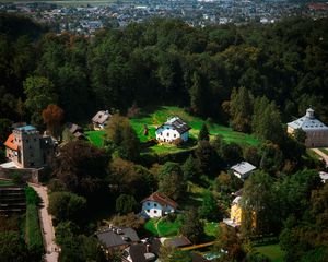 Preview wallpaper buildings, trees, houses, city, height, salzburg, austria