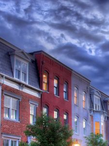 Preview wallpaper buildings, trees, sky, clouds, hdr