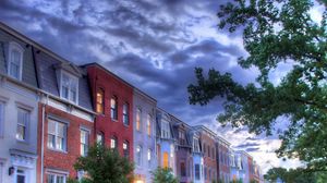 Preview wallpaper buildings, trees, sky, clouds, hdr