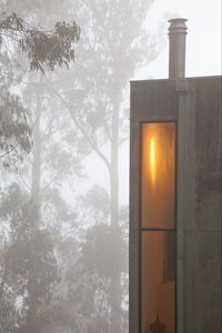 Preview wallpaper buildings, window, fog, trees