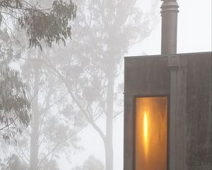 Preview wallpaper buildings, window, fog, trees