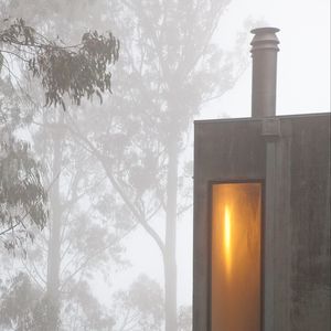 Preview wallpaper buildings, window, fog, trees