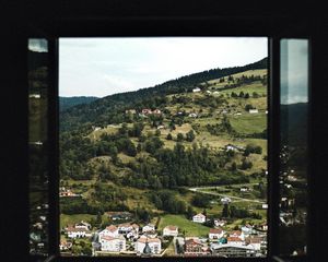 Preview wallpaper buildings, window, slope, trees