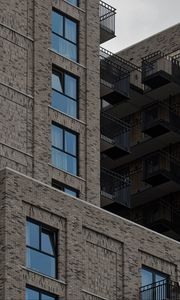 Preview wallpaper buildings, windows, balconies, facade, bricks