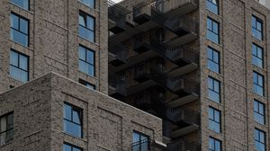 Preview wallpaper buildings, windows, balconies, facade, bricks