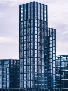 Preview wallpaper buildings, windows, facade, architecture, blue