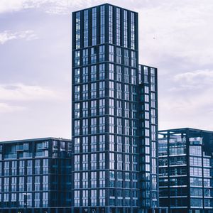 Preview wallpaper buildings, windows, facade, architecture, blue
