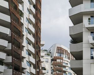 Preview wallpaper buildings, windows, facades, architecture, white, brown