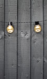 Preview wallpaper bulbs, garland, wooden, texture