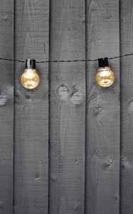 Preview wallpaper bulbs, garland, wooden, texture