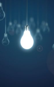 Preview wallpaper bulbs, glow, blue, art