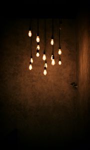 Preview wallpaper bulbs, glow, dark, room
