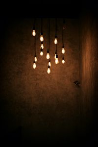 Preview wallpaper bulbs, glow, dark, room