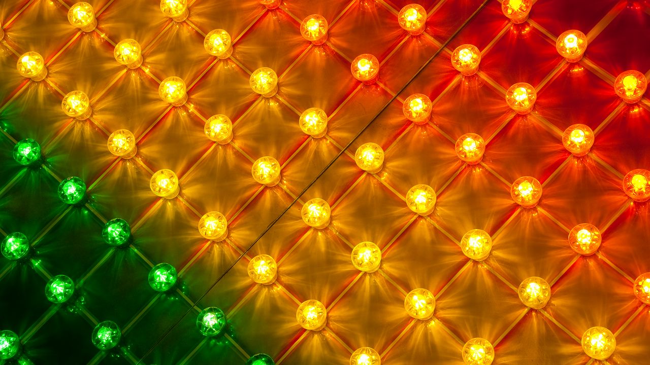 Wallpaper bulbs, grid, colorful, gradient