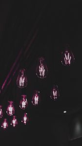 Preview wallpaper bulbs, lamps, light, purple