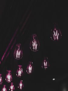 Preview wallpaper bulbs, lamps, light, purple