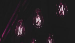 Preview wallpaper bulbs, lamps, light, purple