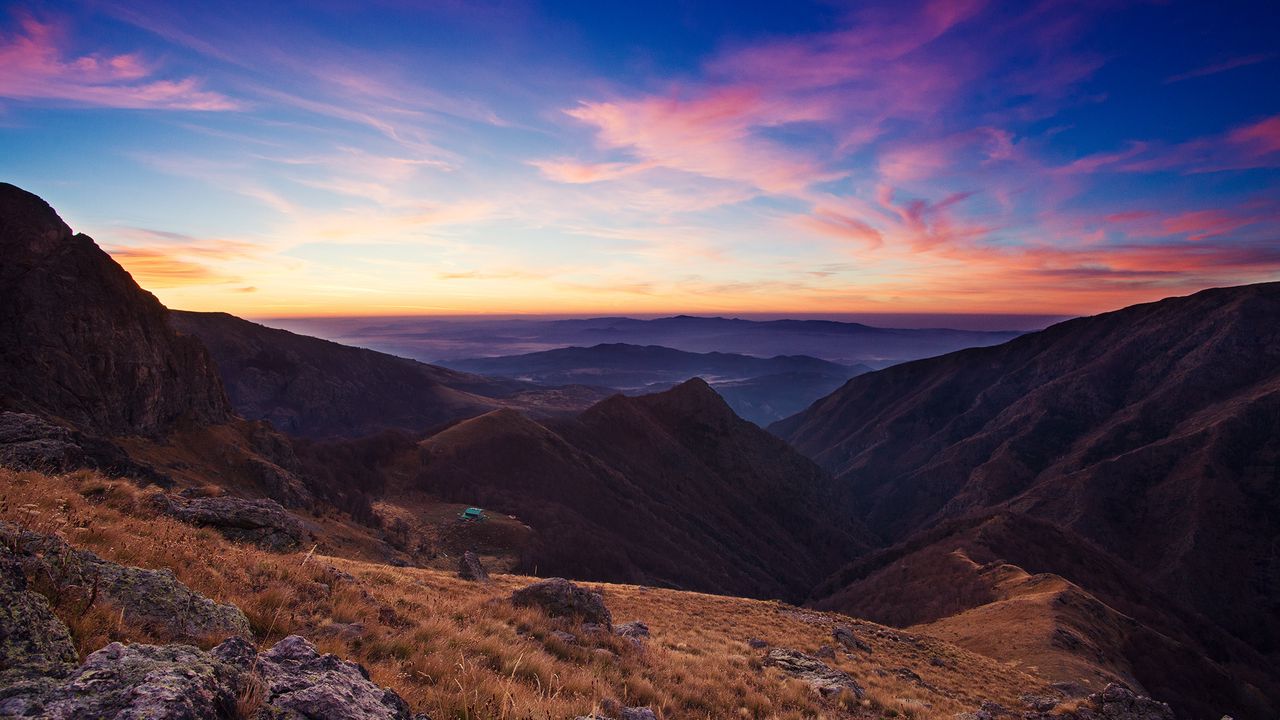 Wallpaper bulgaria, balkans, mountains, sky, sunset