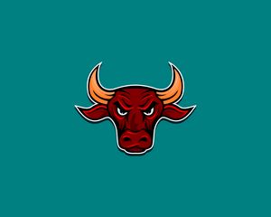 Preview wallpaper bull, angry, horns, vector
