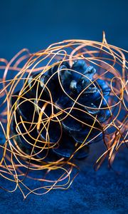 Preview wallpaper bump, wire, new year, christmas, decoration, copper wire