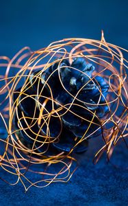 Preview wallpaper bump, wire, new year, christmas, decoration, copper wire