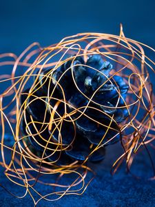 Preview wallpaper bump, wire, new year, christmas, decoration, copper wire