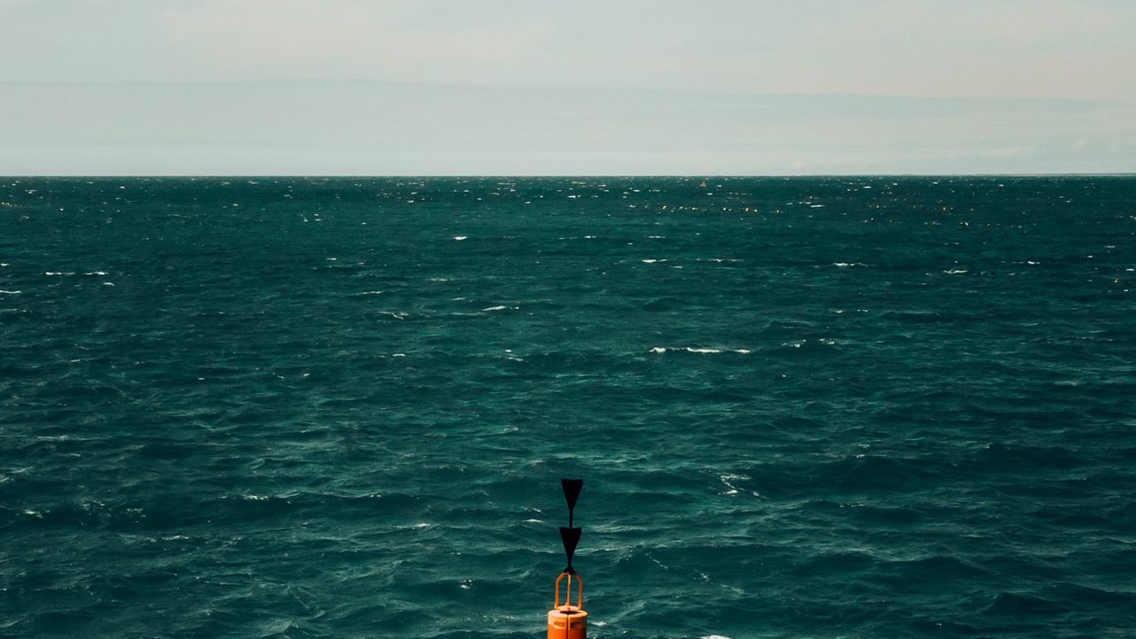 Wallpaper buoy, sea, horizon, water, sky