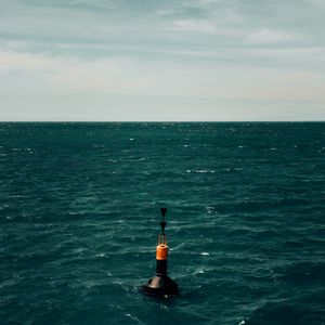 Preview wallpaper buoy, sea, horizon, water, sky