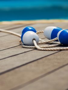 Preview wallpaper buoys, macro, boards, rope