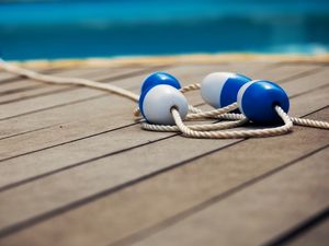 Preview wallpaper buoys, macro, boards, rope