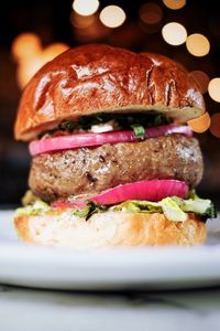 Preview wallpaper burger, cutlets, meat, vegetables, bun