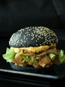 Preview wallpaper burger, hamburger, black burger, juicy