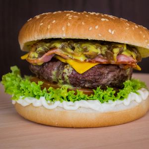 Preview wallpaper burger, hamburger, buns, vegetables