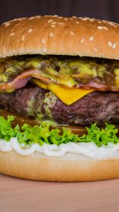 Preview wallpaper burger, hamburger, buns, vegetables