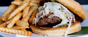 Preview wallpaper burger, hamburger, fast food, french fries