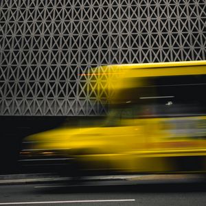 Preview wallpaper bus, car, distortion, traffic, road
