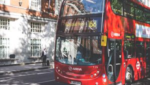 Preview wallpaper bus, street, buildings