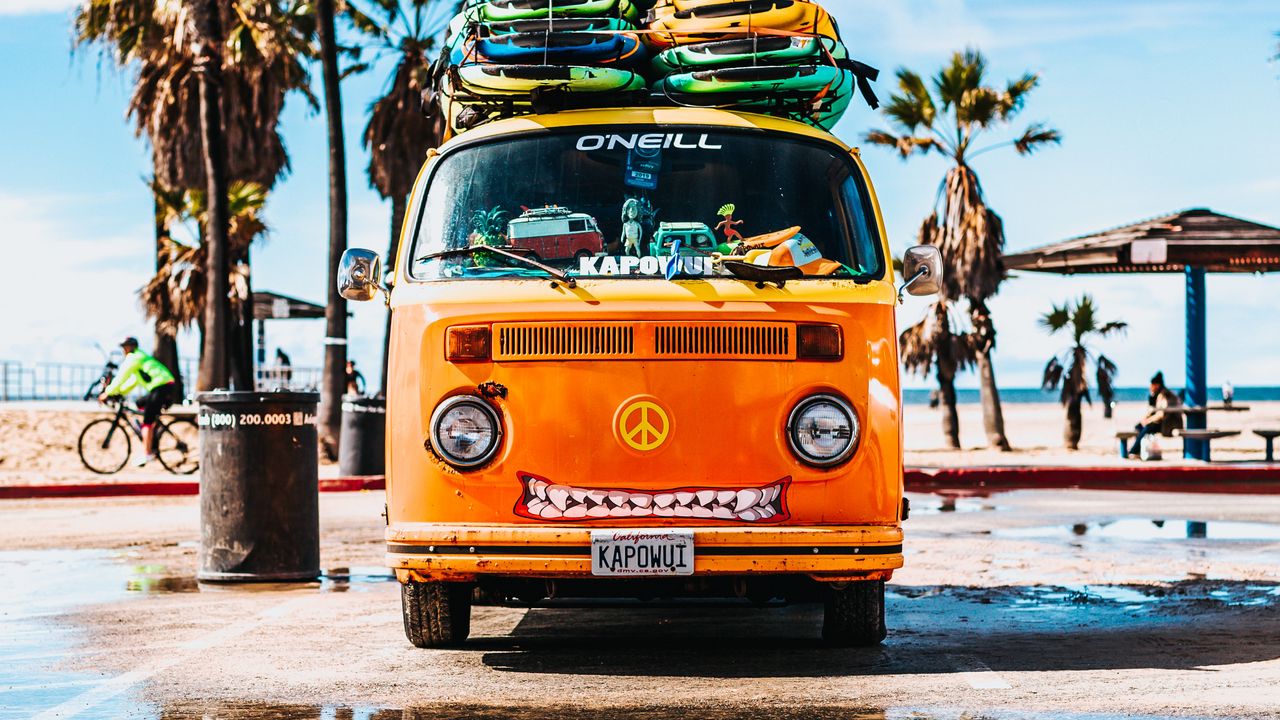Wallpaper bus, surfing, summer