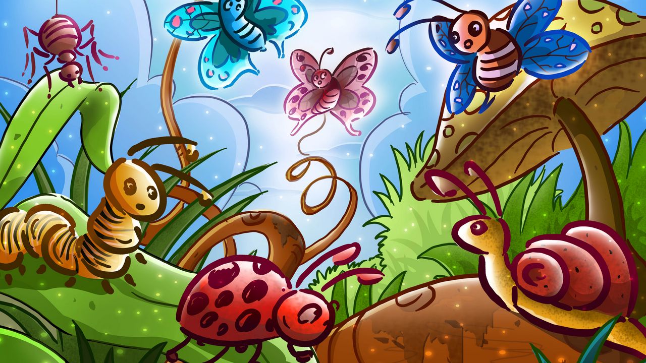 Wallpaper butterflies, beetles, fairy tale, insects, spider