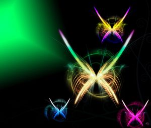 Preview wallpaper butterfly, colorful, rainbow, flying, light, shadow