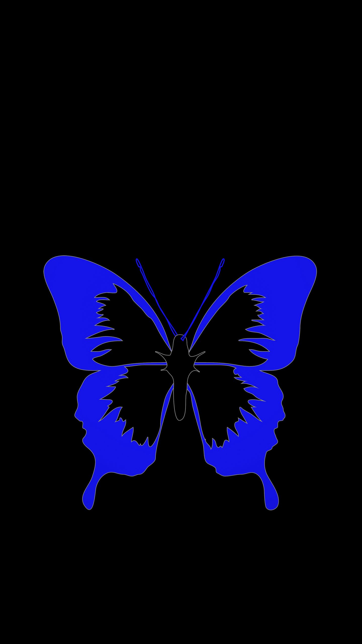 Download wallpaper 1440x2560 butterfly, minimalism, black, blue qhd samsung  galaxy s6, s7, edge, note, lg g4 hd background