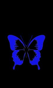 Preview wallpaper butterfly, minimalism, black, blue